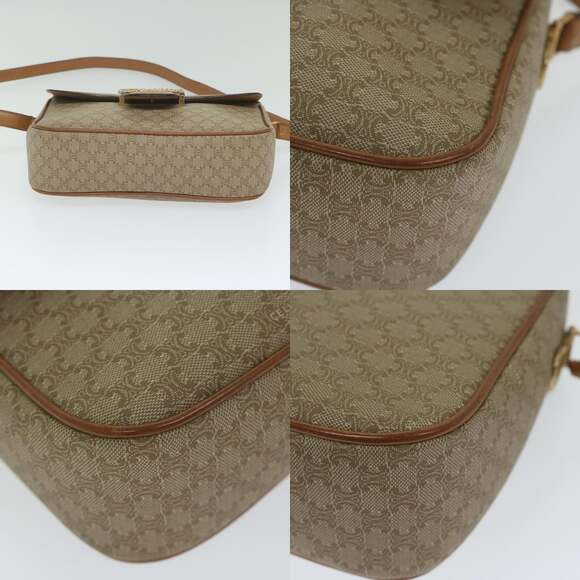 CELINE Macadam Canvas Shoulder Bag Beige - Picture 10 of 12